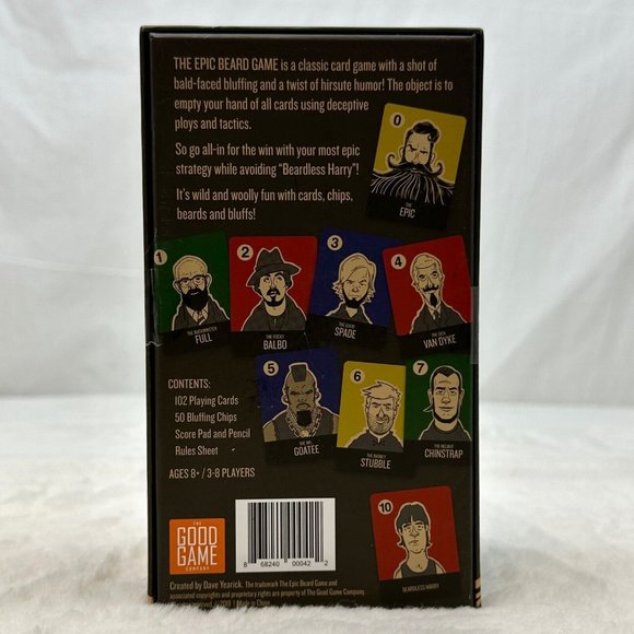 The Epic Beard Game Cards Chips Beards Bluffs by David Yearick New Sealed - Picture 2 of 6